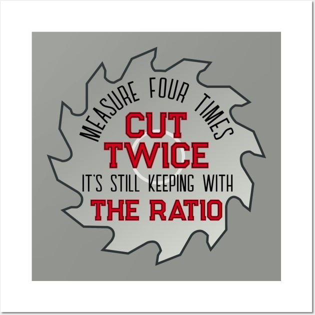 Funny Handyman Cut Twice Wall Art by DigiDreams